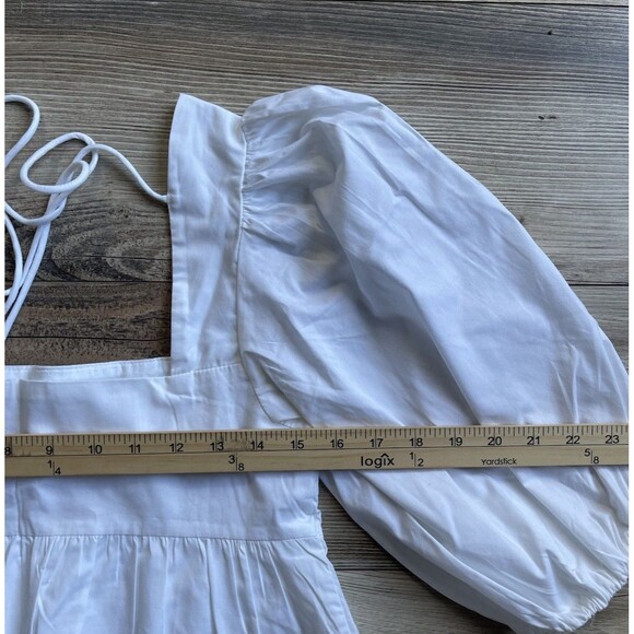 New Abercrombie Fitch White Puff Sleeve Crop Top Lined Size X-Small Festival - Picture 5 of 7